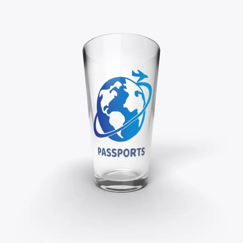 Passports Pint Glass